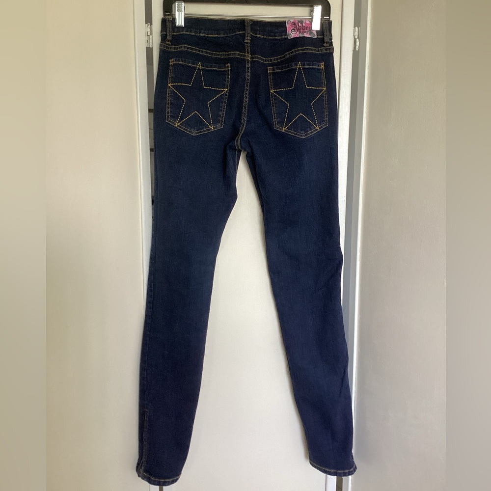 ⭐️ ABBEY DAWN Jeans Sz 5 Tall NWOT 32” Avril Lavigne star pocket dark